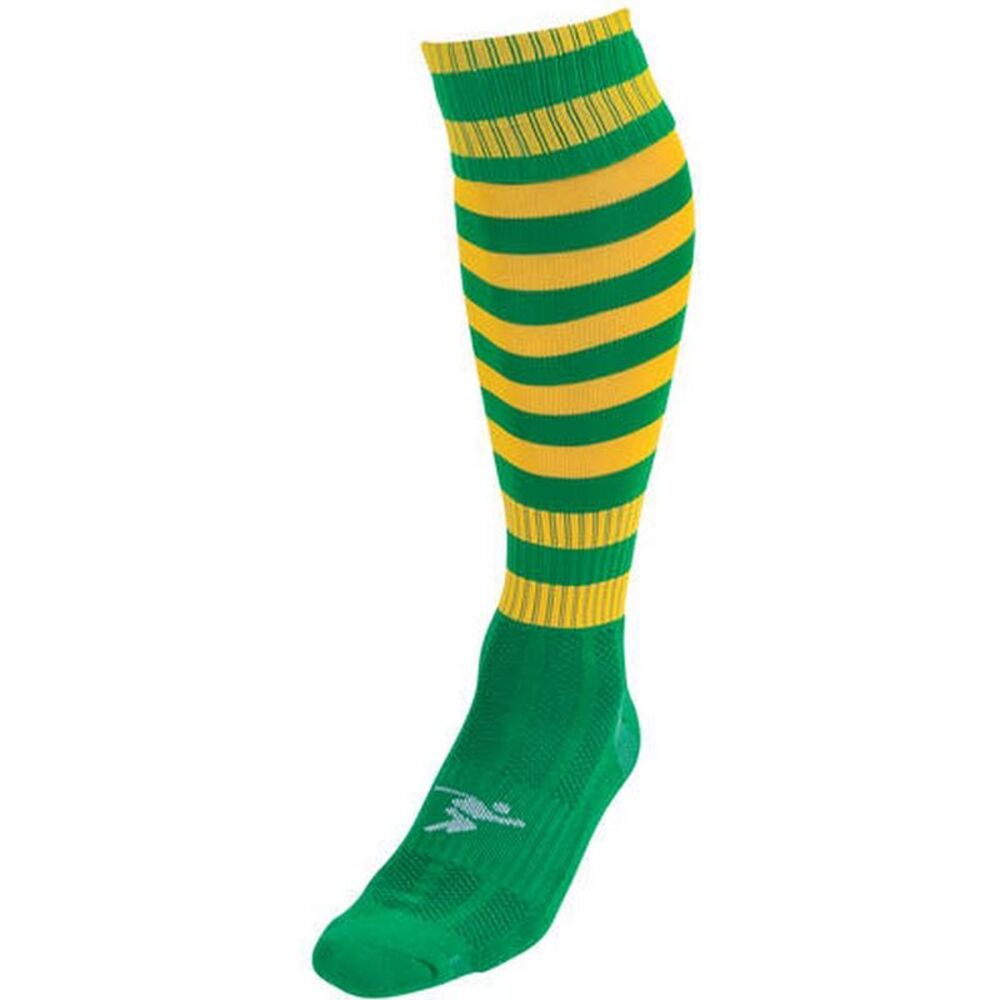 Precision Childrens/Kids Pro Hooped Soccer Socks / Green/Gold